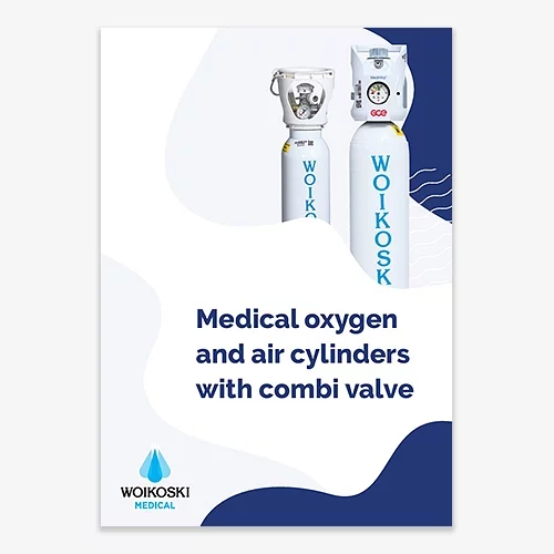 Medical oxygen and air cylinders with combi valve